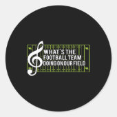 サッカーのチームが我々のフィールドで何をしているか ラウンドシール (正面)