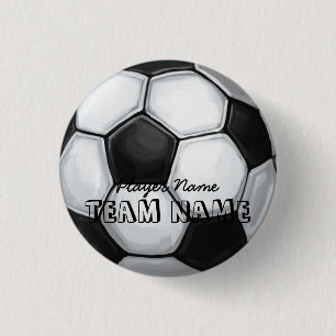 サッカーのチーム名と番号 缶バッジ