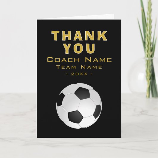 サッカーのチーム選手コーチ サンキューカード (正面)