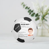 サッカーのテーマの誕生日パーティーの写真招待状 招待状 (スタンド正面)