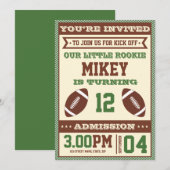 サッカーのテーマの誕生日パーティーの招待状 招待状 (正面/裏面)