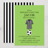 サッカーのテーマの誕生日パーティー招待状 招待状 (正面/裏面)
