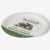 サッカーのテールゲート&タッチダウン祝カップル ペーパープレート (アングル)