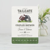 サッカーのテールゲー祝トとカップルのシャワー 招待状 (スタンド正面)