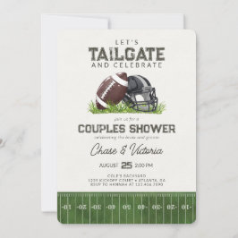 サッカーのテールゲー祝トとカップルのシャワー 招待状