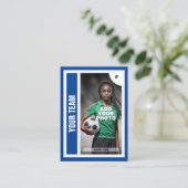 サッカーのトレーディングカード（青） – 統計の追加 コーリングカード (スタンド正面)