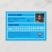 サッカーのトレーディングカード（青） – 統計の追加 コーリングカード (裏面)