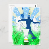 サッカーのトロフィー ポストカード (正面/裏面)