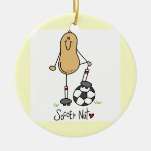 サッカーのナットのTシャツおよびギフト セラミックオーナメント