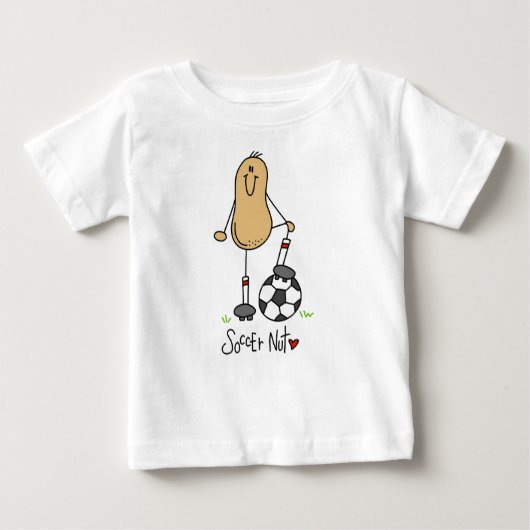 サッカーのナットのTシャツおよびギフト ベビーTシャツ (正面)