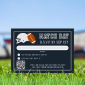 サッカーのネイビー結婚ブルーの試合日 出欠カード