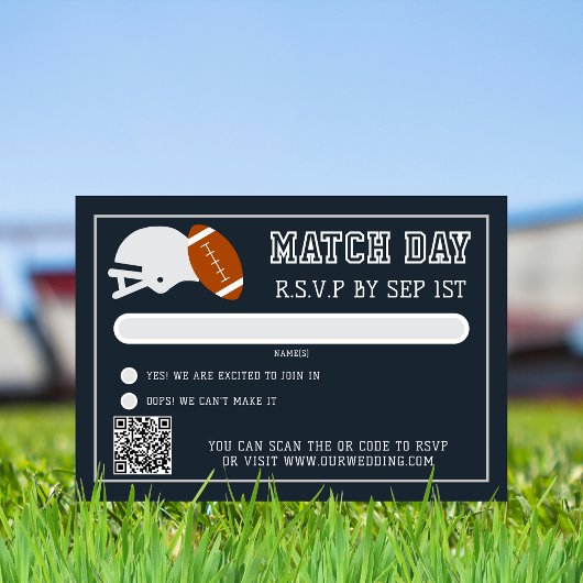 サッカーのネイビー結婚ブルーの試合日 出欠カード