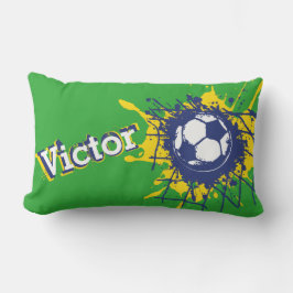 サッカーのネットのスプラット男の子名 ランバークッション