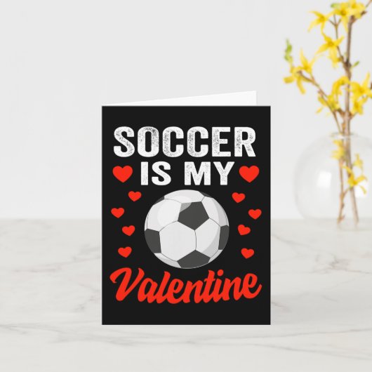 サッカーのバレンタインデーサッカーは私のバレンタインデー カード (黄色い花)