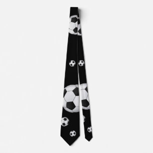 サッカーのパターン 黒 ネクタイ