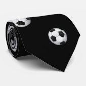 サッカーのパターン|黒 ネクタイ (ロール)