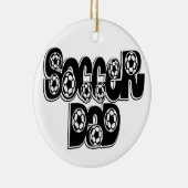 サッカーのパパのオーナメント セラミックオーナメント (右)