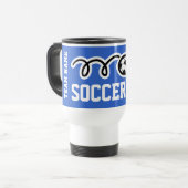 サッカーのパパのタンブラー|のカスタマイズ可能なチーム名前 トラベルマグ (正面左)