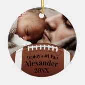 サッカーのパパ#1ファンと写真 セラミックオーナメント (正面)