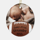 サッカーのパパ#1ファンと写真 セラミックオーナメント (左)