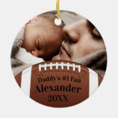 サッカーのパパ#1ファンと写真 セラミックオーナメント (裏面)