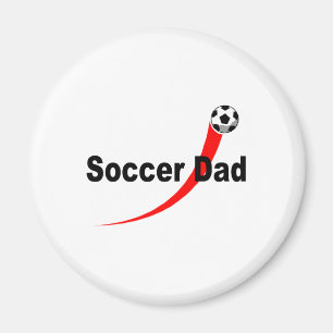 サッカーのパパ(Rd/Blk) マグネット
