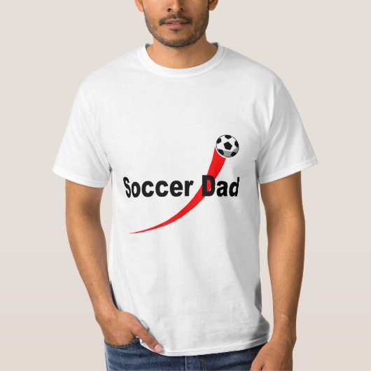 サッカーのパパ(Rd/Blk) Tシャツ (正面)