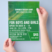 サッカーのピッチ、サッカー広告キャンプのチラシ チラシ (手)