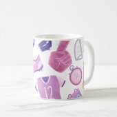 サッカーのピンクパープルゲーム コーヒーマグカップ (正面右)