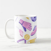 サッカーのピンクパープルゲーム コーヒーマグカップ (左)