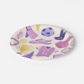 サッカーのピンクパープルゲーム ペーパープレート (アングル)