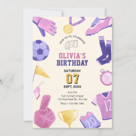 サッカーのピンクパープルゲーム 招待状