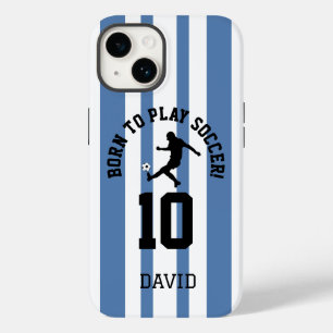 サッカーのピンストライプのユニフォームの番号のデザイン Case-Mate iPhone 14ケース