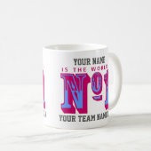 サッカーのファンのナンバーワン。クラレットとブルー コーヒーマグカップ (正面右)