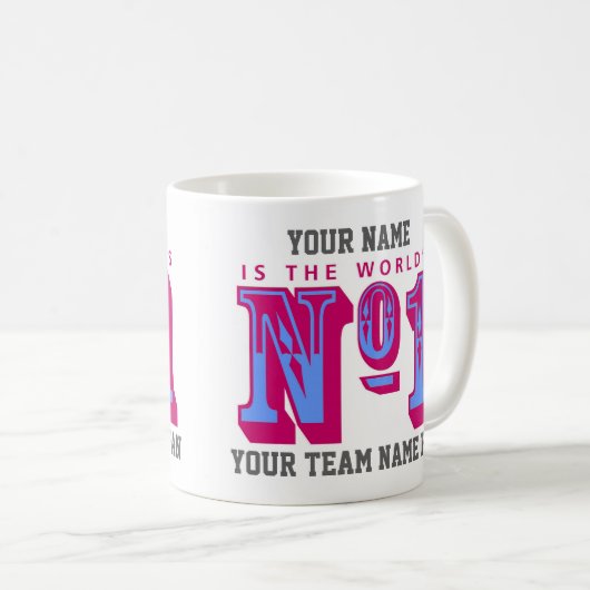 サッカーのファンのナンバーワン。クラレットとブルー コーヒーマグカップ (正面右)