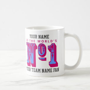 サッカーのファンのナンバーワン。クラレットとブルー コーヒーマグカップ