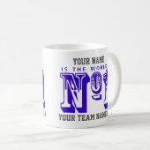 サッカーのファンのナンバーワン。サッカーサポーター コーヒーマグカップ (正面右)