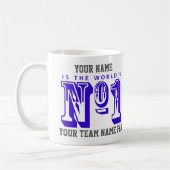 サッカーのファンのナンバーワン。サッカーサポーター コーヒーマグカップ (左)