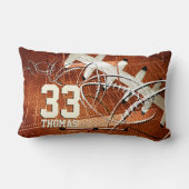 サッカーのフィールドゴール彼の名前 ランバークッション (裏面)