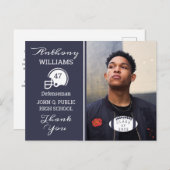 サッカーのフォトブルー |卒業はがき ポストカード (正面/裏面)