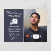 サッカーのフォトブルー |卒業はがき ポストカード (正面)