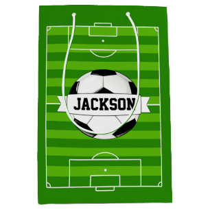 サッカーのフカスタムィールド選手/チーム名スポーツパーティー ミディアムペーパーバッグ