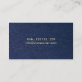 サッカーのフットボールのコーチの球プレーヤーの青カード 名刺 (裏面)