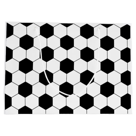 サッカーのフットボールの球の質 ラージペーパーバッグ (裏面)