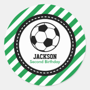 サッカーのフットボールの誕生日のベビーシャワーのパーティー ラウンドシール