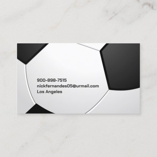 サッカーのフットボール名刺 名刺 (裏面)