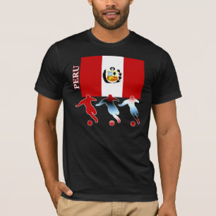 サッカーのペルーの暗闇のTシャツ Tシャツ