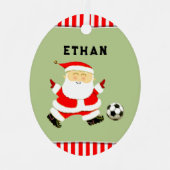 サッカーのホリデーギフト メタルオーナメント (正面)