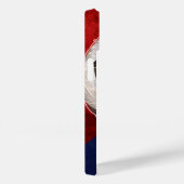 サッカーのボールがネットレッドブルーの女の子のサッカーをデント Case-Mate iPhoneケース (裏面 / 右)