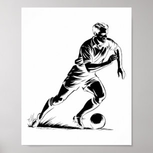 サッカーのボールが動くピクセルアートデザイン _1  ポスター